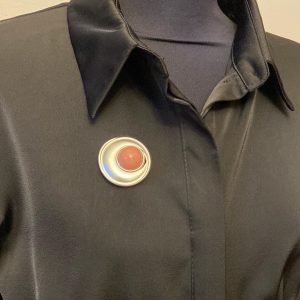 Broche bijoux femme argent et pierre fixation aimant