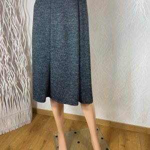 Jupe grise évasée doublée taille haute élastique Nayat