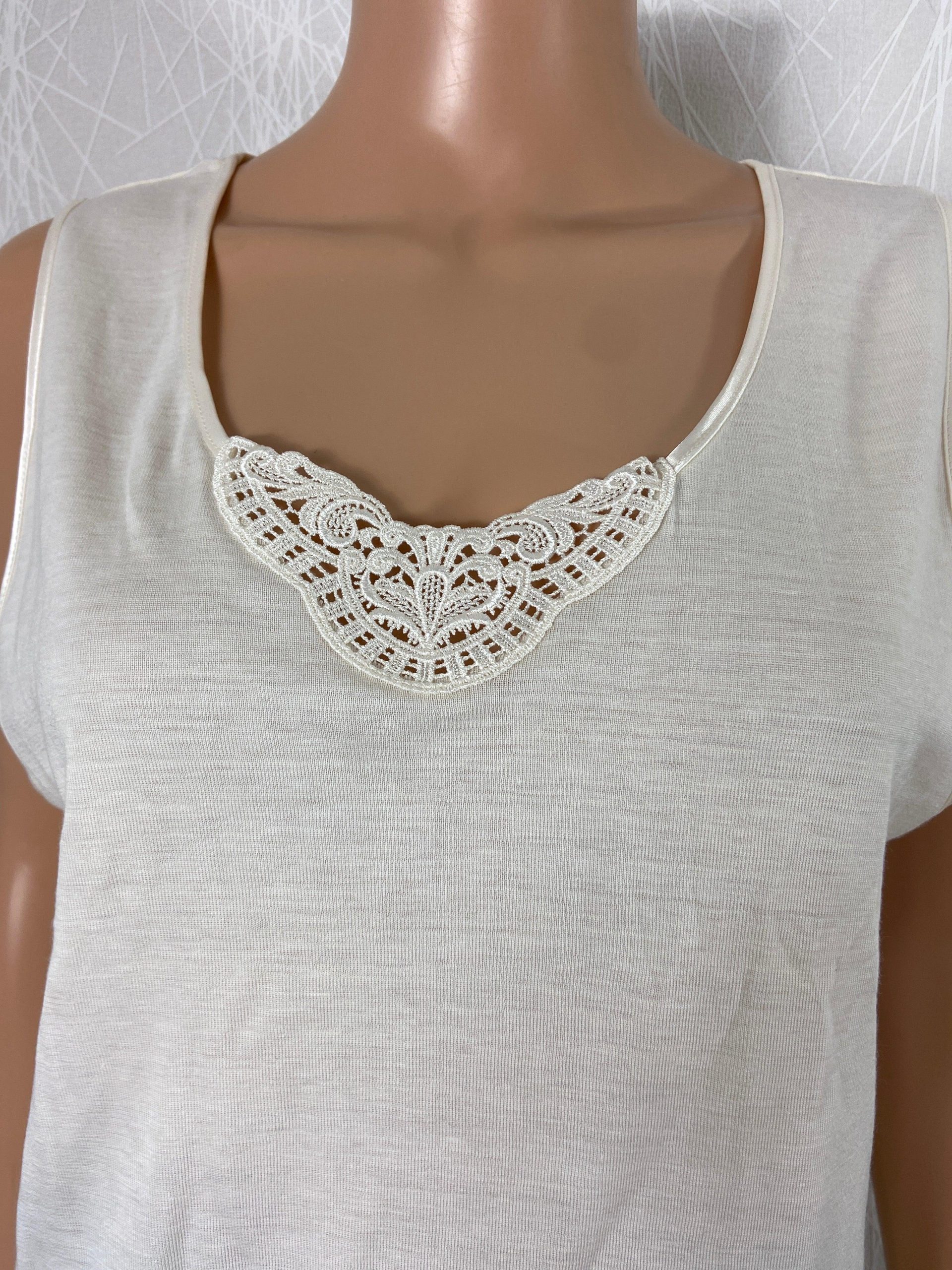 Maillot de corps femme chaud avec laine sans manches dentelle Armor Lux – Image 3