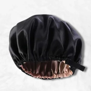 Bonnet en Satin Noir Réglable !