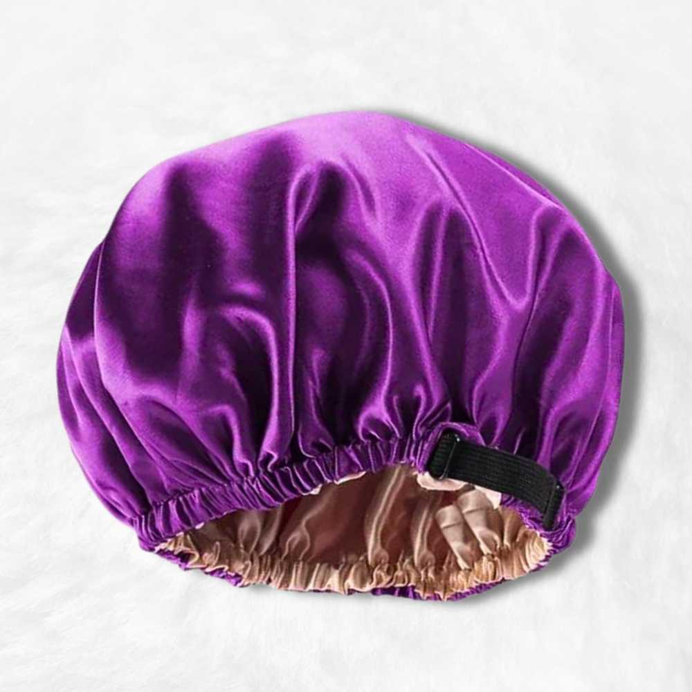 Bonnet en Satin Violet Réglable ! – Image 2