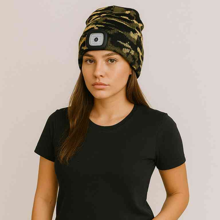 Bonnet avec Lampe Frontale Camouflage ! – Image 3