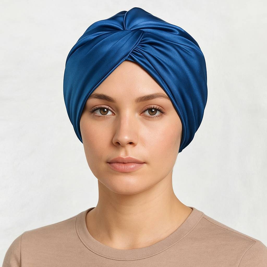 Bonnet de Nuit en Satin Bleu ! – Image 3