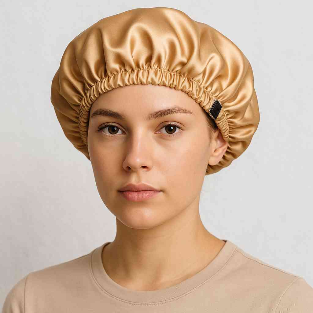 Bonnet en Satin Gold Réglable ! – Image 4