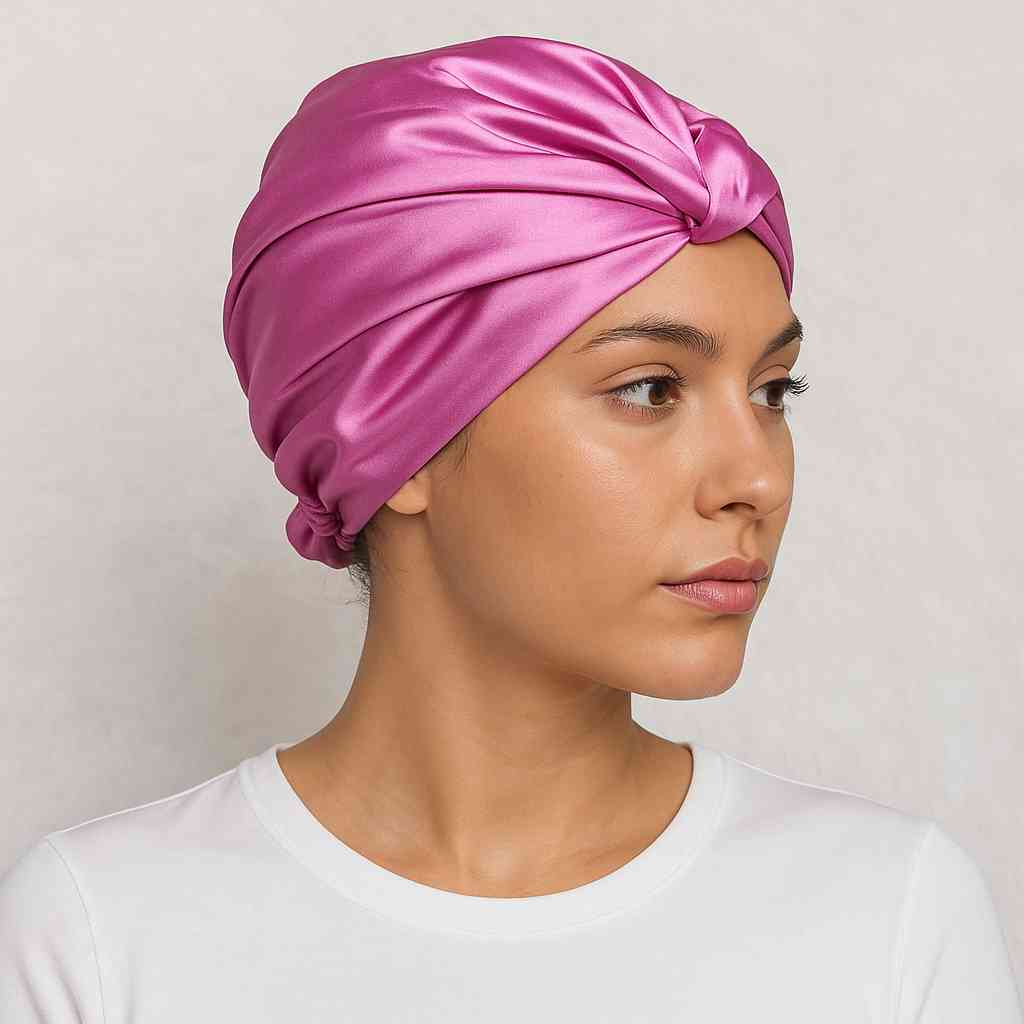 Bonnet en Satin Rose Papillon ! – Image 3
