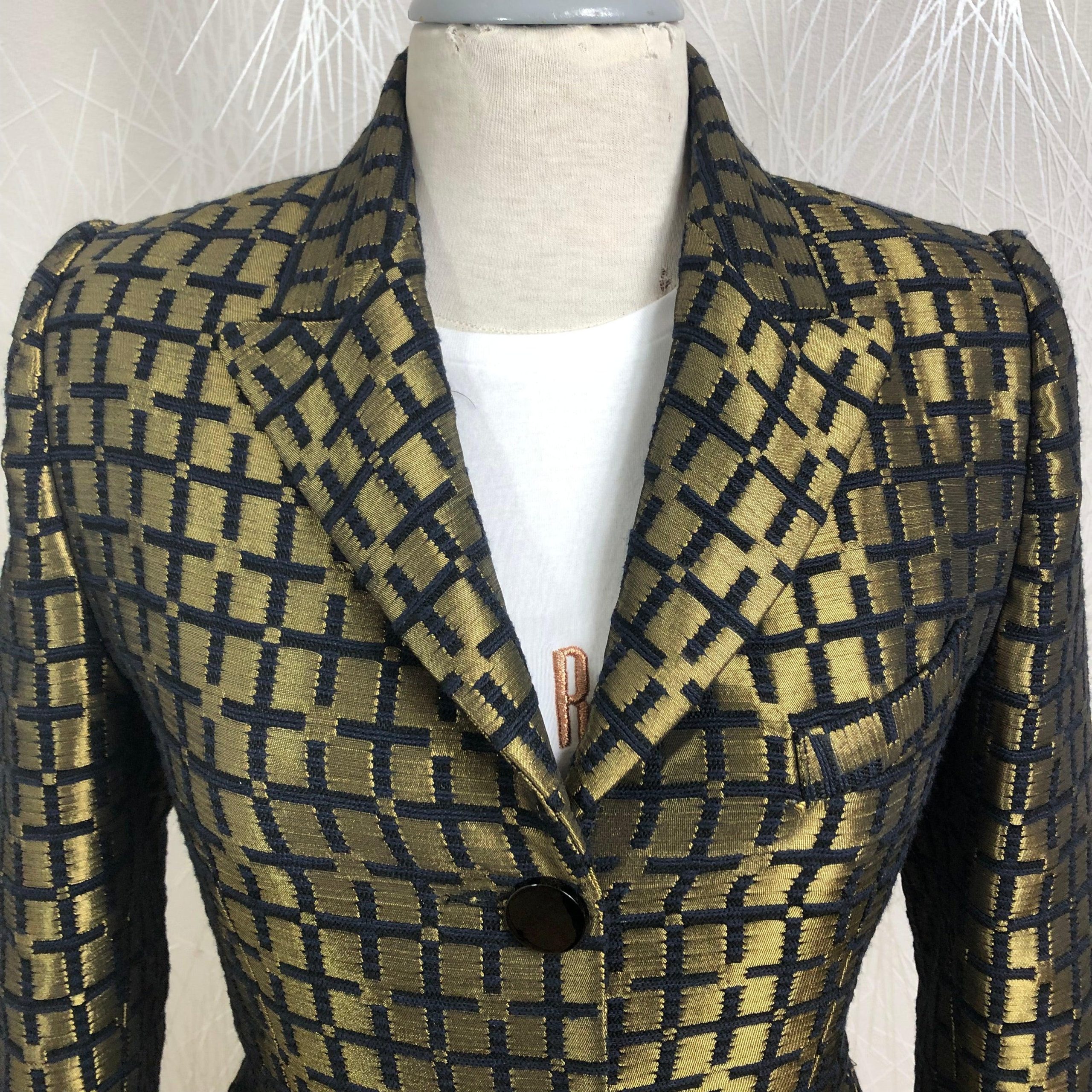 Veste blazer de créateur dorée et noire Tabala Paris – Image 4