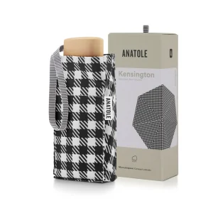MINI PARAPLUIE - CARREAUX VICHY NOIR - KENSINGTON