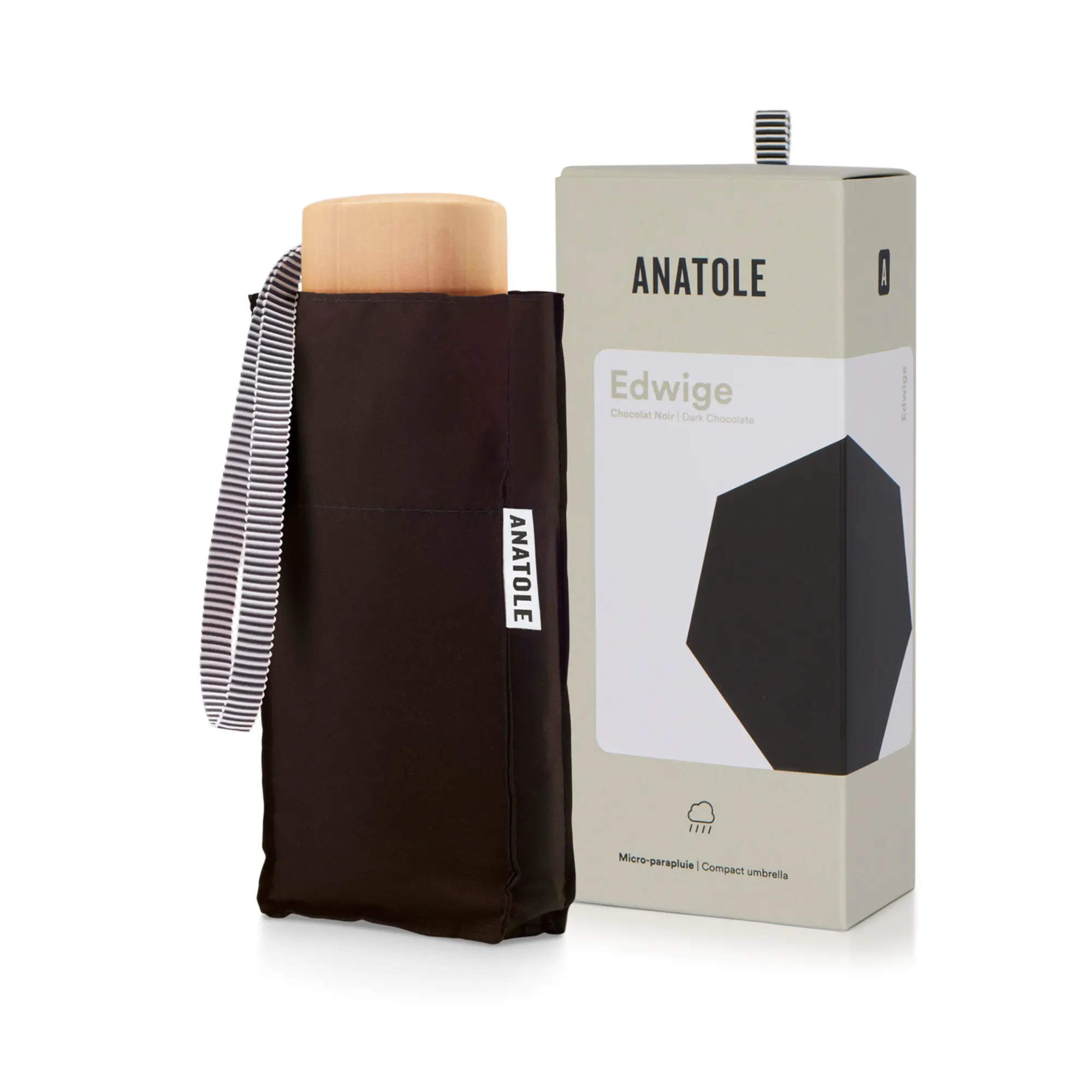 MINI PARAPLUIE - CHOCOLAT NOIR - EDWIGE – Image 2