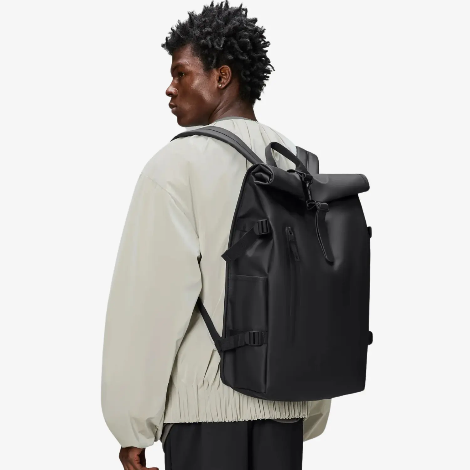 ROLLTOP RUCKSACK LARGE - BLACK – Image 4