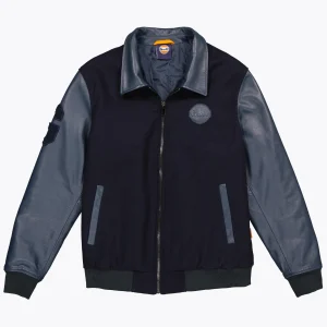 VESTE VARSITY CUIR & LAINE