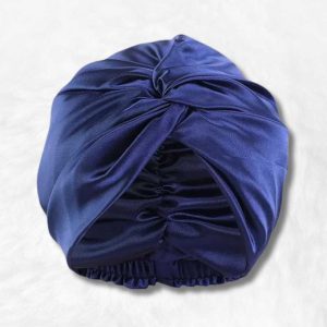Bonnet de Nuit en Satin Bleu Nuit !