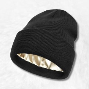 Bonnet Doublé Satin Noir !