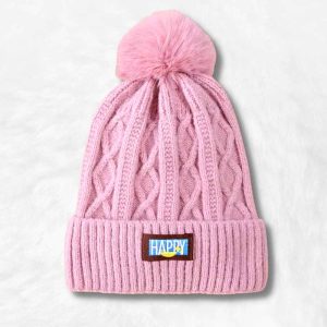 Bonnet Rose avec Pompon !
