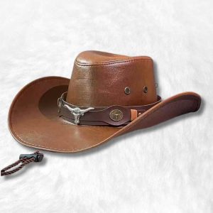 Chapeau Cowboy Homme cuir marron