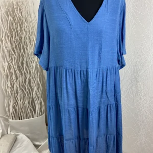 Robe bleue légère doublée fluide World Fashion