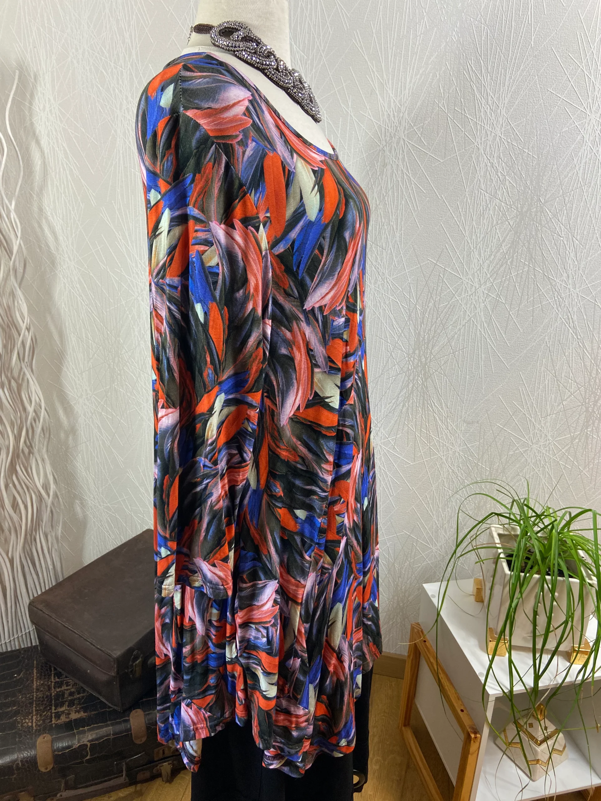 Tunique asymétrique avec motifs fluide ample manches 3/4 Lili La Tigresse – Image 3